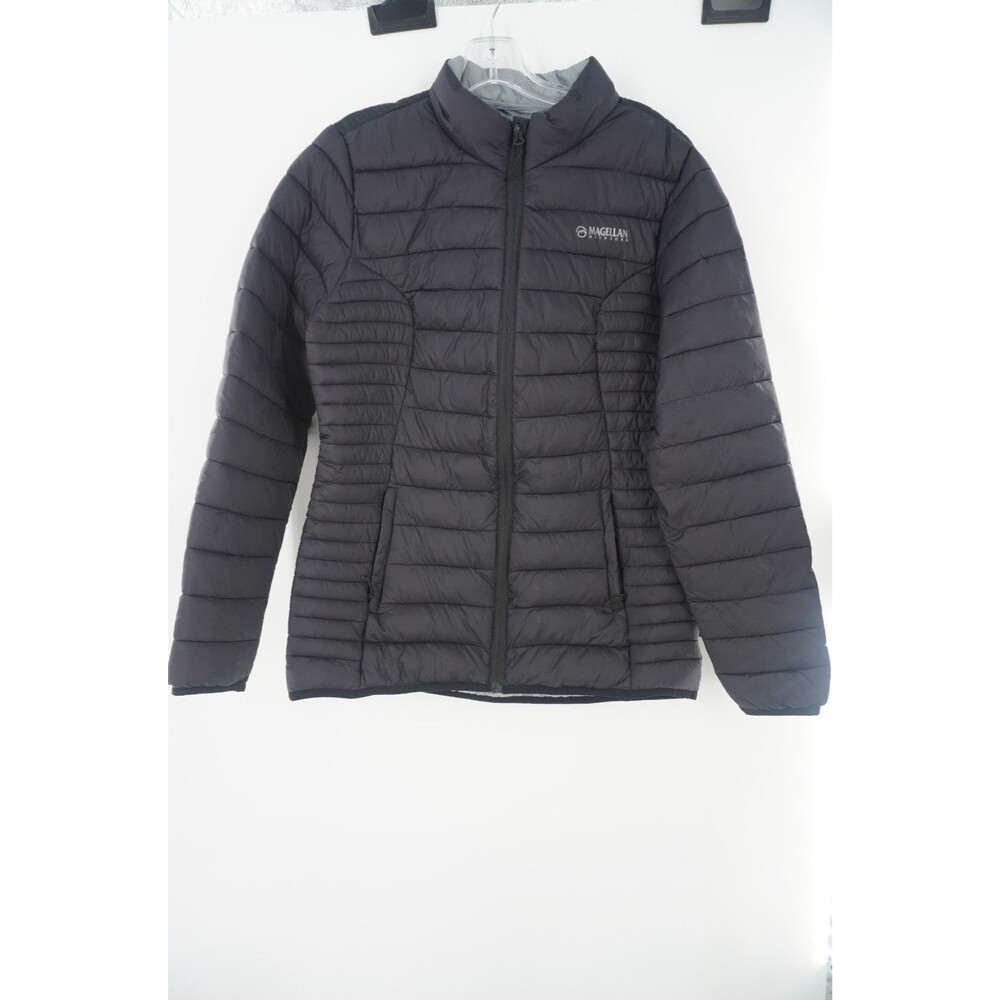 Magellan Outdoors Women's Size L Black Puffer Jacket Quilted Insulated Full Zip